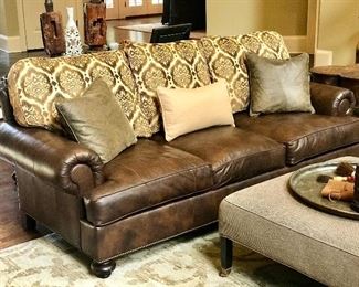 Henredon leather sofa. 
