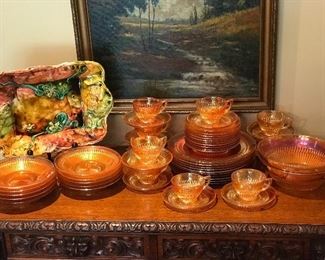 Large set of carnival glass 