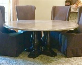 Arhaus Round dining room table and chairs