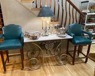 Iron & Marble Bakers Table
