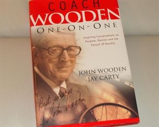 John Wooden, Coach, Autographed, Book, One-On-One