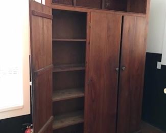 Cypress 3 door storage cabinet -- interior shelving
