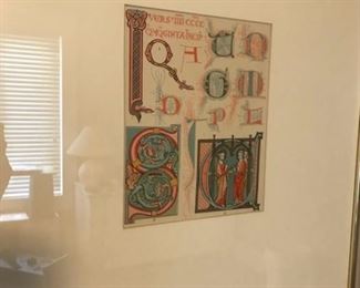illuminated manuscript letters print