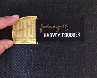 Harvey Probber sofa label