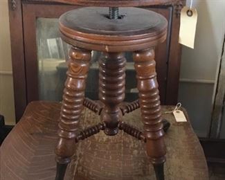 antique claw foot piano stool