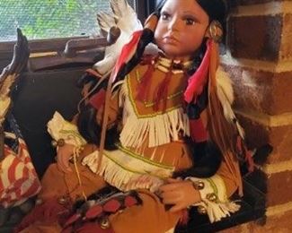 Native American porcelain doll