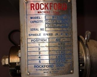 Vintage Rockford Tool Co drill press