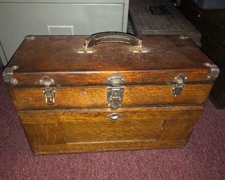 vintage wooden tool box