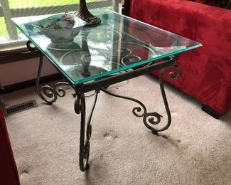Glass & metal end tables