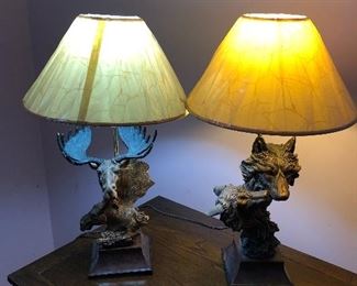 Moose and Wolf lamps