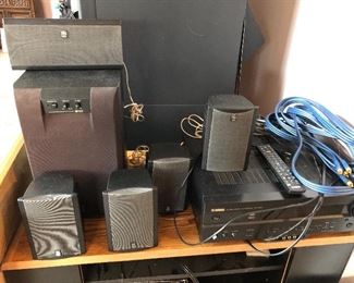 Yamaha surround sound speakers, receiver