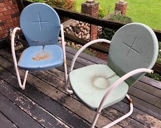 Vintage lake chairs, metal