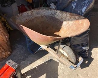 metal wheelbarrow