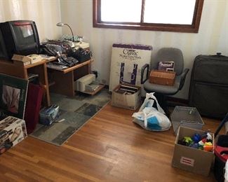 Office desk, electronics, etc.