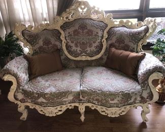 French Provincial (Rococo?) loveseat with matching........