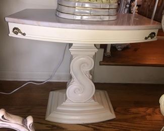 Marble topped end table