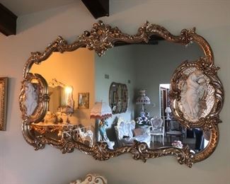 Large gold framed mirror.....