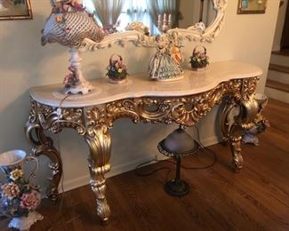 Marble topped sofa table