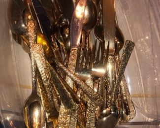 Gold flatware set