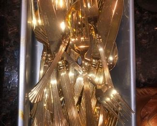 Another set of gold flatware