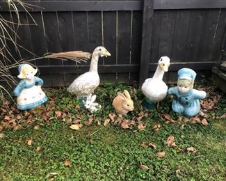 Concrete garden statues......