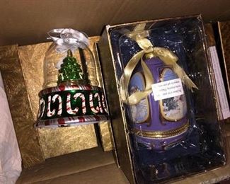 Boxes and boxes of musical Christmas ornaments!