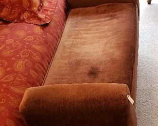 brown velvet bench