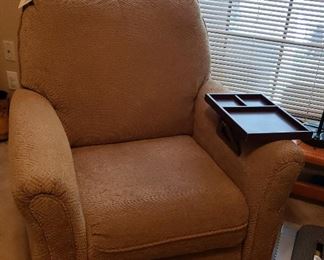 light brown fabric recliner