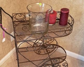 vintage metal serving cart
