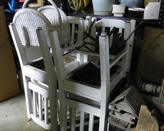 white table and four chairs