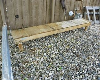 long wooden bench