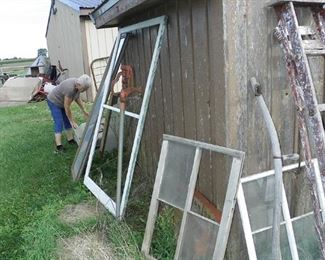 assortment of old windows