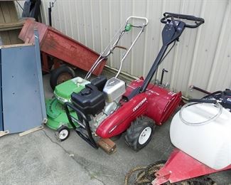 garden tiller and lawn mower