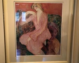 "Lady In Pink"  Barbara A. Wood, Color Lithograph   106/995     