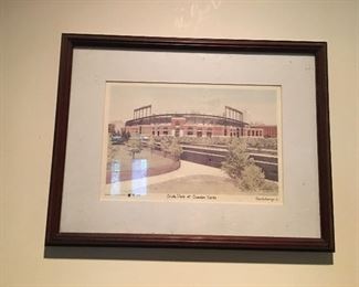 "Oriole Park at Camden Yards"  Paul De Remigis, Jr    Original color etching -1992   13X17 framed