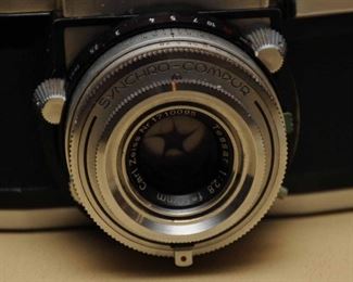 ZEISS IKON CONTAFLEX CAMERA W/ SYNCHRO-COMPUR TESSAR 12.8 50mm LENS & CASE 