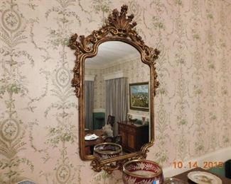 Gold gilt mirror.