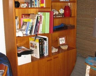 Teak wall book case unit