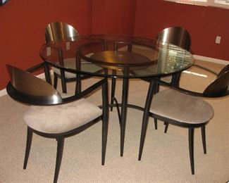 glass top table with chairs