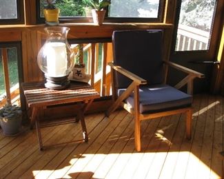 Potterry Barn lamp sunporch table chair