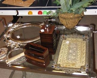chrome glass tea cart