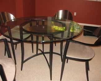 Italian modern stainless and iron table and chairs set
