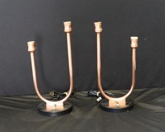 Art Deco Copper Table Top Lamps