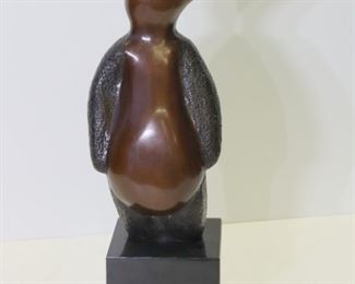 J Sherman Signed And Numbered Bronze Penguin