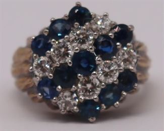 JEWELRY Signed ct Gold Diamond and Sapphire