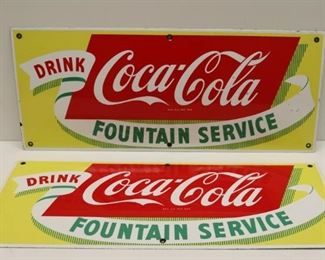 Lot Of Vintage Coca Cola Enamel Signs