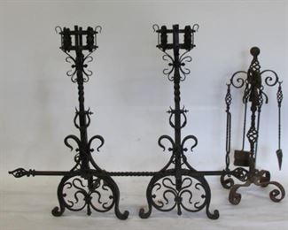 Mansion Size Pair Of Hand Wrought Antique