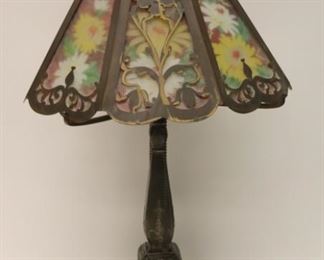 PAIRPOINT Signed Table Lamp With Reverse Painted