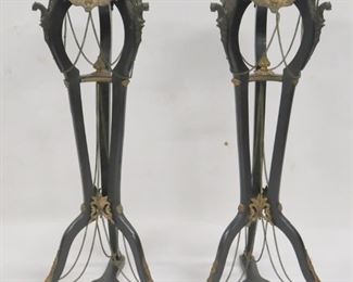 Pair Of Victorian Ebonised And Gilt Metal