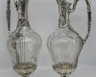 SILVER Pair of Signed French Silver Mounted